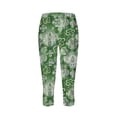 thumbnail image 5 of IFNWSV Leggings Women Print Capri Length High Waist Elastic Comfort Soft Yoga Gym Stretch Pants with Pockets Green L, 5 of 5