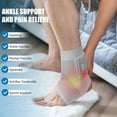 thumbnail image 6 of Ankle Brace for Men Women (Pair), Adjustable Ankle Sleeve Compression Wrap with Straps, Ultra-thin Lightweight Foot Sleeves Ankle Support for Sports, Sprained, Plantar Fasciitis, Tendonitis, 6 of 8