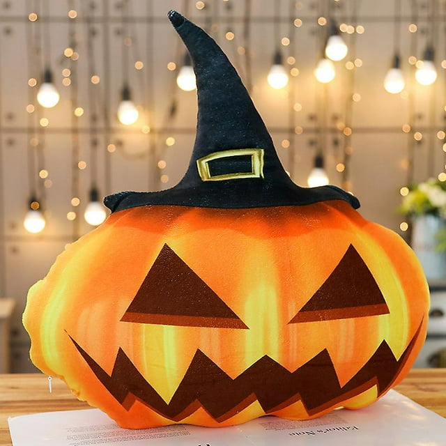 Almohada de relleno de Halloween con forma de calabaza para niños y adultos