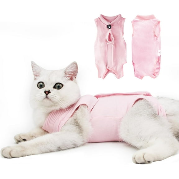Cat Recovery Suit for Male and Female Surgical Post Surgery Soft Cone Onesie Shirt Clothes Neuter Licking Protective Diapers Outfit Cover Kitten Spay Collar