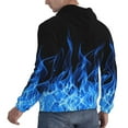 thumbnail image 7 of Unisex Colorful Graphic fire blue flame Pullover Hoodie 3D Print Long Sleeve Hooded Sweatshirt with Pocket for Men and Women, 7 of 7