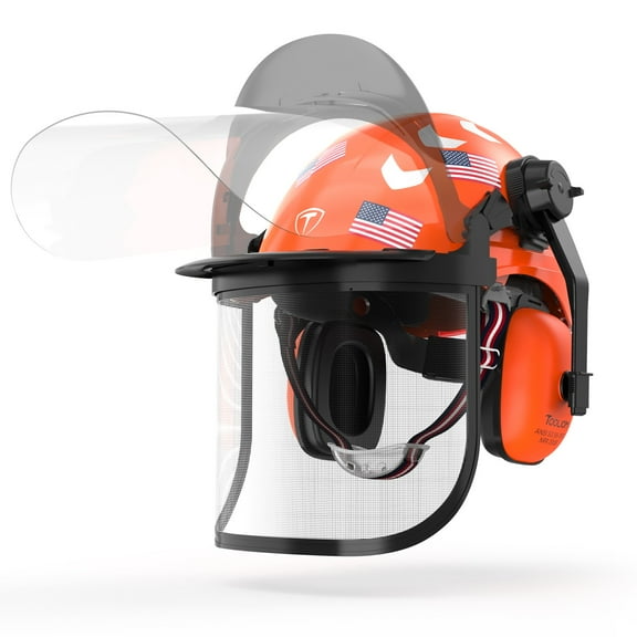 Forestry Safety Helmet With Ear Protection Chainsaw Helmet With Mesh Face Shield
