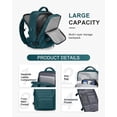 thumbnail image 4 of Mochila de viaje VECAVE Carry On impermeable para portátil de 14 pulgadas para mujer, 4 of 8