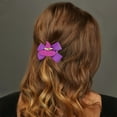 thumbnail image 2 of Unique Bargains 1 Pair Duckbill Clip Halloween Double Bow Hair Clip for Women Dark Purple, 2 of 5