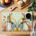 thumbnail image 2 of Easter Bunny Eggs Placemats Set of 8 Spring Tulip Flowers Leaves Rustic Green Place Mats Indoor Wipeable Table Mats Washable Dining Table Placemats for Kitchen Holiday Party Home Decor 13x19 Inch, 2 of 9