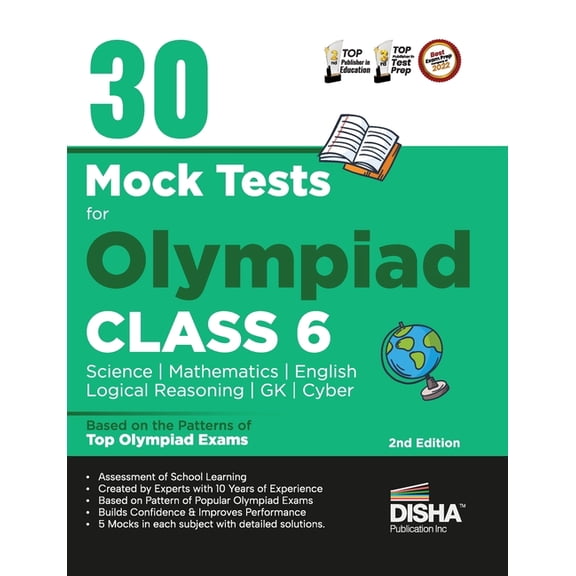 30 Mock Test Series for Olympiads Class 6 Science, Mathematics, English, Logical Reasoning, GK/ Social & Cyber 2nd Editi, (Paperback)