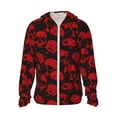 thumbnail image 1 of Fotbe Red Skulls Chaqueta con Protección Solar UPF 50+ para Hombre y Mujer, Camisa con Capucha y Bolsillos-Small, 1 of 7