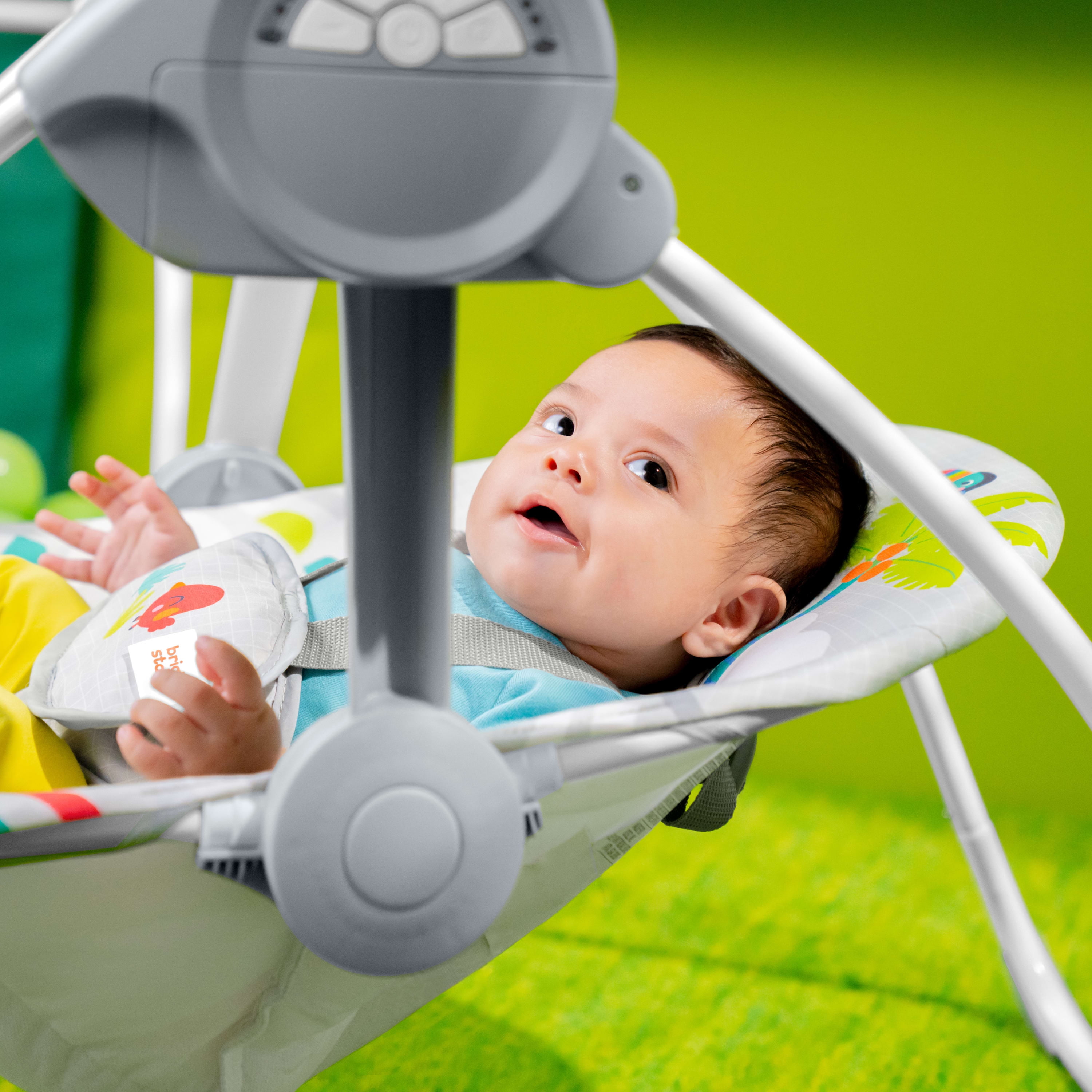 Bright Starts Playful Paradise Portable Compact Baby Swing with Toys, Unisex, Newborn +