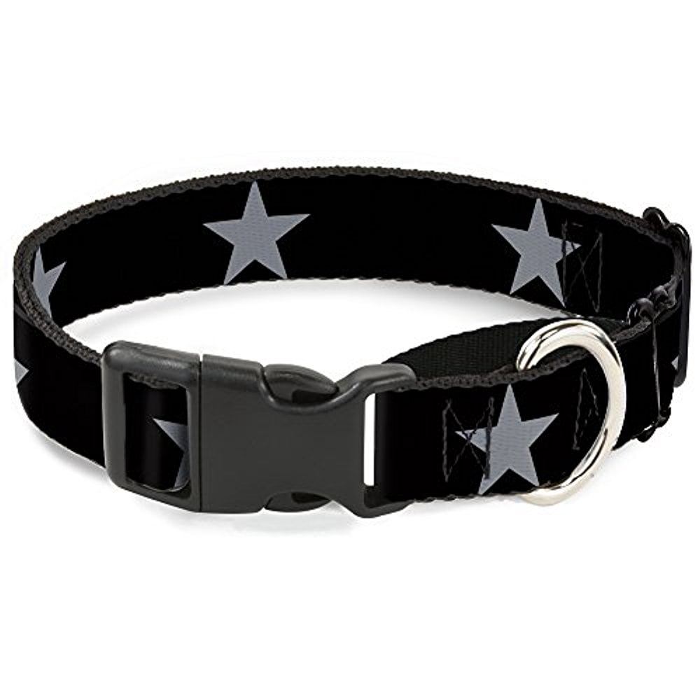 buckle-down star black silver martingale dog collar