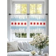 thumbnail image 4 of Red Stars Sheer Curtains 45 Inch Length 2 Panels Set - Light Filtering Window Treatments, Modern Abstract Art Blue Rod Pocket Semi Curtains for Living Room/Bedroom/Kitchen Décor, 104"W x 45"L, 4 of 7