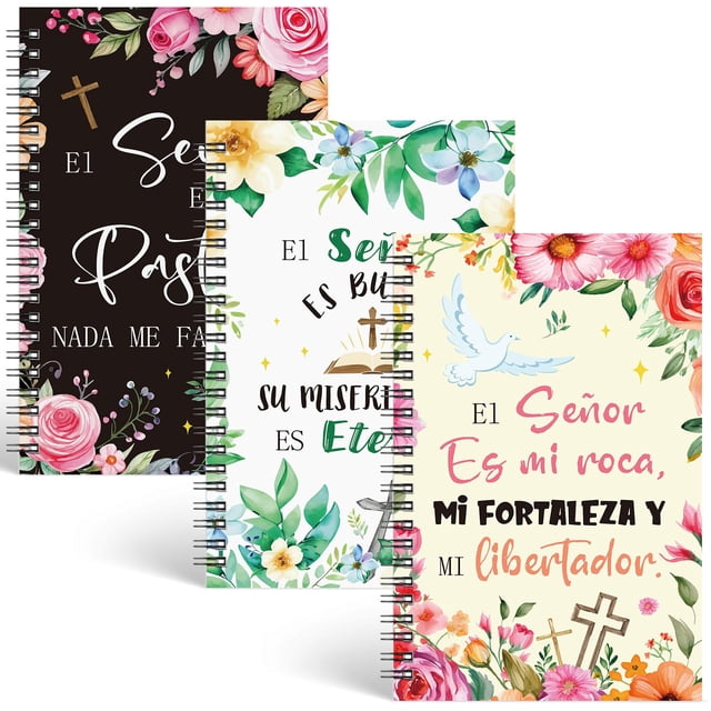 Libretas en espiral cristianas Resurhang, paquete de 3 unidades, 14 x 21 cm