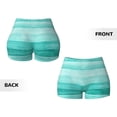 thumbnail image 5 of Haiem Teal Turquoise No Front Seam Biker Shorts for Women Yoga Workout Gym Bike Shorts with Tummy Control Moisture-Wicking-Medium, 5 of 9