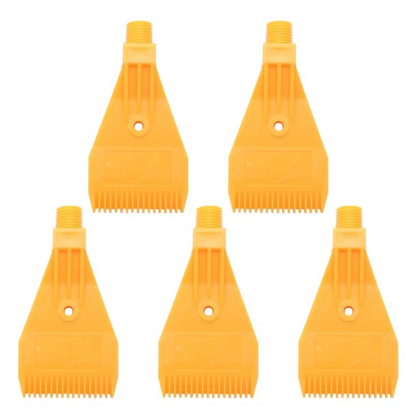 5X 1 / 4BSP Rosca Macho ABS Solo Orificio de Aire Soplado Plano Jet Boquilla Amarillo