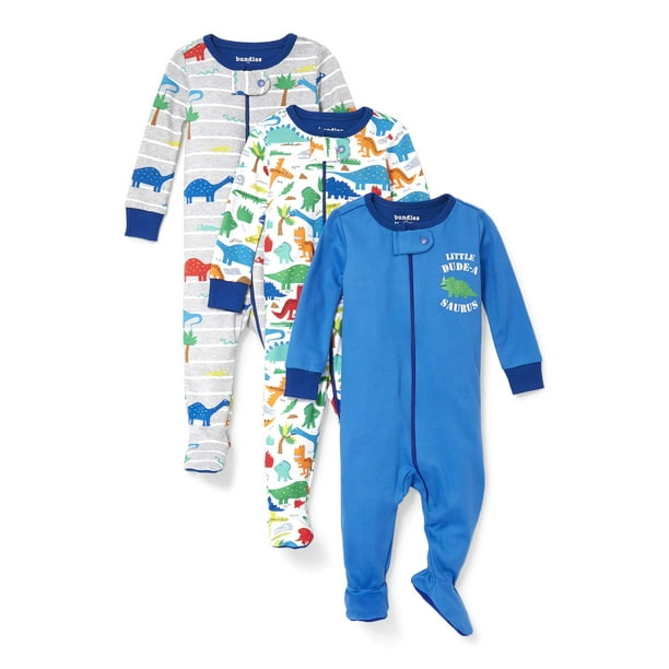 The Children's Place Stretchies Footed Sleeper Pajamas, 3pk (Baby