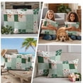 thumbnail image 5 of Boho Spring Floral Outdoor Waterproof Pillow Covers, Retro Flowers Plants Patchwork Grid Green Decorative Square Throw Pillowcase Sofa Cushion Sham for Patio/Couch/Chair, 18"x18" 2 Pack, 5 of 8