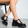 thumbnail image 5 of BURUDANI Womens Mary Jane Low Heel Chunky Pumps Non-Slip Platform Dress Shoes Round Toe, 5 of 6