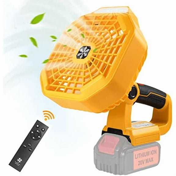 Portable Camping Fan Cordless Jobsite Fan for Dewalt 14.4-20V Li-Ion Battery