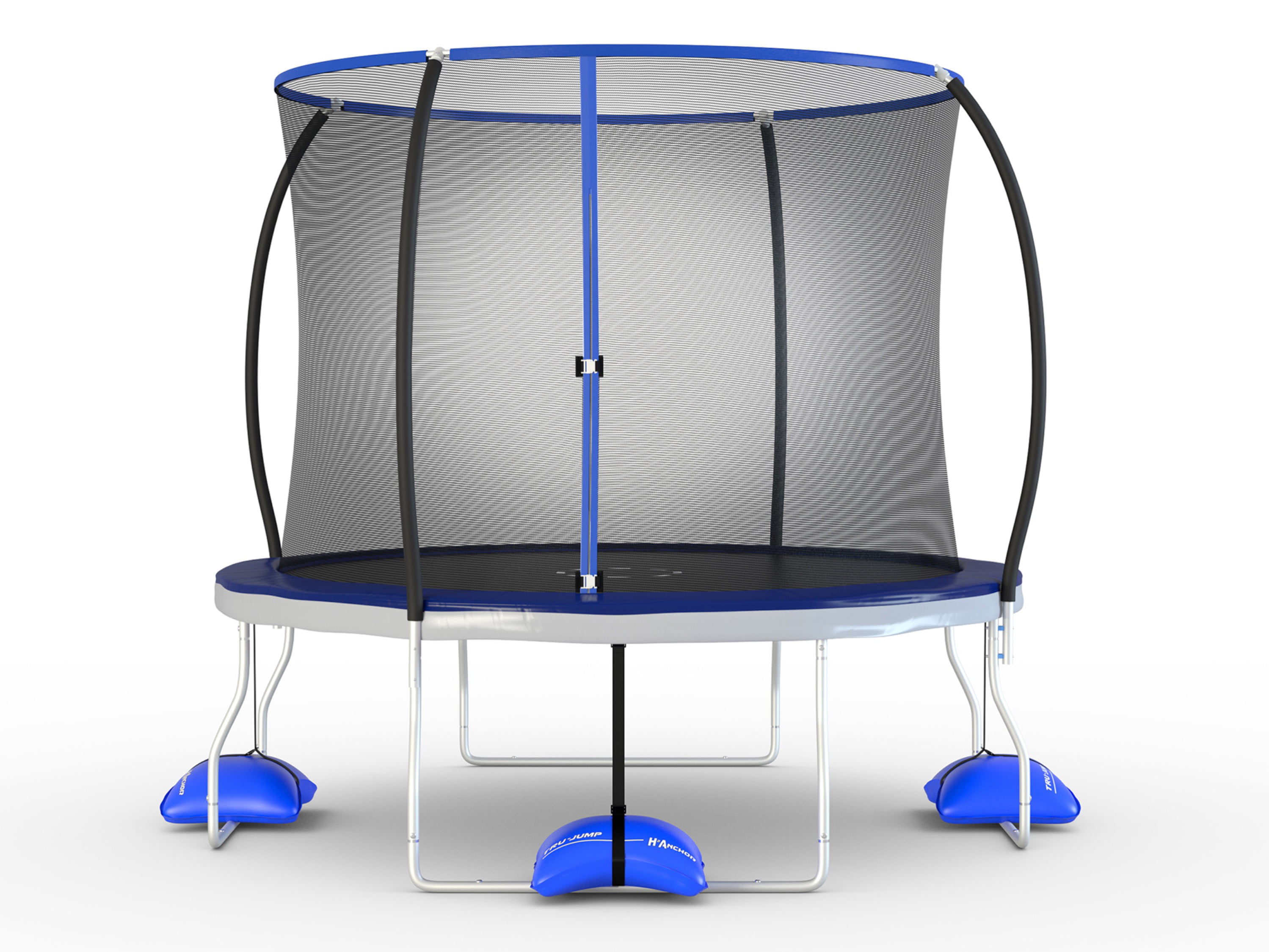 Trujump 10ft Round Trampoline and Tru-Steel Enclosure Combo with Water ...