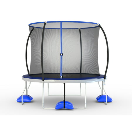 Trujump 10ft Round Trampoline and Tru-Steel Enclosure Combo with Water Anchor System, Meets or Exceeds ASTM Safety