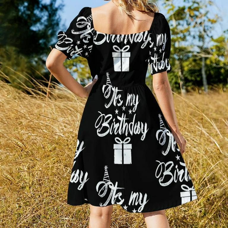 Its My Birthday Dress dresses ladies 2024 summer women's elegant loose  dresses party dresses women - Walmart.com