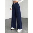 thumbnail image 4 of PRETTYGARDEN Women's High Waisted Corduroy Pants Casual Textured Ribbed,Button Zip Closure,Front Pockets,Wide Leg Trousers,Y10k Vintage Palazzo Slacks,Everyday Wear for Work Travel, 4 of 8