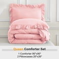 thumbnail image 7 of ANGENIA Pink Comforter Sets Queen, 3 Pieces Cute Elegant Ruffled Comforter Set for Queen Size Bed, All Season Soft Lightweight Shabby Chic Microfiber Bed Set for Girl Women, 7 of 7