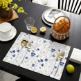 thumbnail image 3 of White Daisy Flower Pattern Summer Placemats Table Placemats Set Of 6-Linen Kitchen Washable Placemats Table Mats 11.8"x17.7" Non-Slip Heat Resistant, 3 of 5