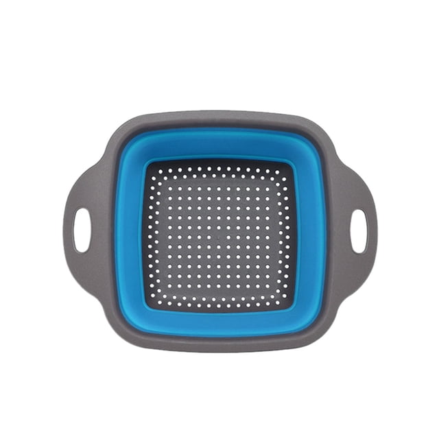 Fiudx Colador Plegable, Cesta Compacta, Herramienta de Cocina Ecológica, Enjuague de Verduras Fácil de Limpiar, Diseño Compacto para Uso Doméstico, Opción de Color Azul