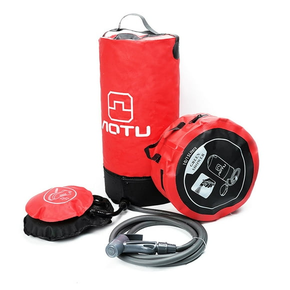 AOTU AT6639 Compact Camping Shower with 2M Hose, Large Water Capacity, and Ergonomic Switch in Vibrant Red