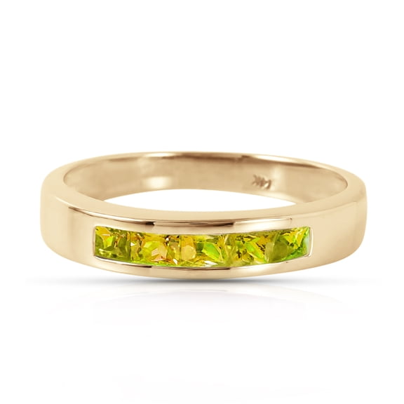 Galaxy Gold 14K Yellow Gold Natural Peridots Ring - August Birthstone - Abundance & Joy - Sizes 5.5 to 11 - Fine Jewelry for Women
