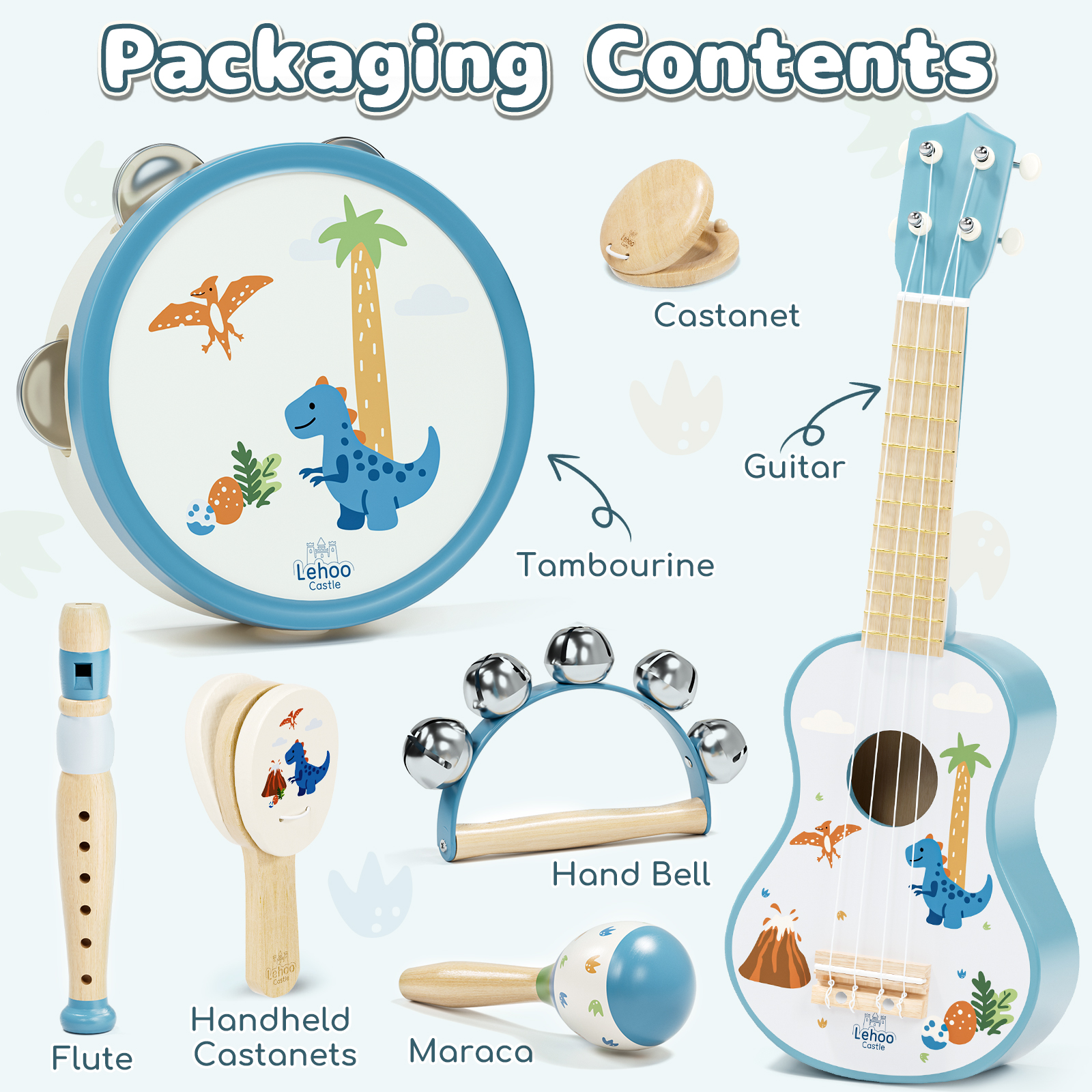 Oroliving 7-Piece Wooden Instrument Set for Kids photo 8
