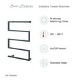 thumbnail image 3 of Voltaire 5-Bar Electric Towel Warmer in Matte Black, 3 of 12