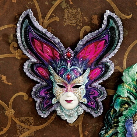 Maidens of Mardi Gras Wall Mask Sculpture: Butterfly Maiden