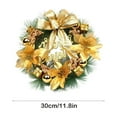 thumbnail image 3 of Beollynier 11.8 Inch Christmas Flower Bowknot Wreath Door Wall Hanging Rattan with Glitter Poinsettia Red Fruit Berries Pine Needles Home Decor, 3 of 8