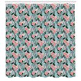 thumbnail image 3 of Ambesonne Botanical Shower Curtain, Arrangement of Flowers, 69"Wx84"L, Teal Coral, 3 of 3