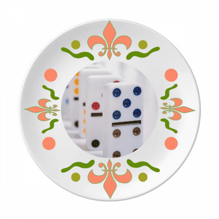 

Pai Gow Donoes Dice Gambling Flower Ceramics Plate Tableware Dinner Dish