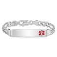 thumbnail image 3 of White Sterling Silver bracelet Medical Figaro Red 7 in mm, 3 of 4