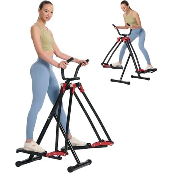 Air Walker Exercise Machine, Home Space Walker Aerobic Stepper, Foldable Elliptical for Small Spaces - Cross Trainer Glider Exercise Machine for Men and Women Fitness Equipment