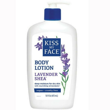Kiss My Face Moisturizer with Lavender and Shea Butter, Body Lotion, 16 Oz