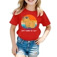 thumbnail image 4 of Wuxian Toddler Boy Kid Girls Cute Mardi Gras Shirts Cartoon Print Short Sleeve Crewneck Sports Casual Comfortable T-Shirt For Toddler Breathable Comfortable Tee Top Dailywear Tees Tops,Red,5-6 Years, 4 of 4