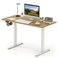 thumbnail image 2 of Costway 48" x 24" Electric Standing Desk with LED Display 2 Memory Height Settings for Home Natural+White, 2 of 9