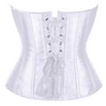thumbnail image 3 of JIKNTTR Corset Tops for Women Satin Lace Up Corset Top Plus Size Gothic Corset Overbust Shapewear Bustier Corset Fashion Outfit, 3 of 4