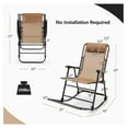Ditangy Foldable Rocking Chair Lounge Rocker with Headrest, Outdoor