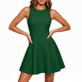 thumbnail image 4 of Ovbmpzd Cocktail-Length Womens Dresses Summer Tennis A-Line Semi Green Dresses Crew Neck Sleeveless Casual Dresses Dresses,XL, 4 of 6