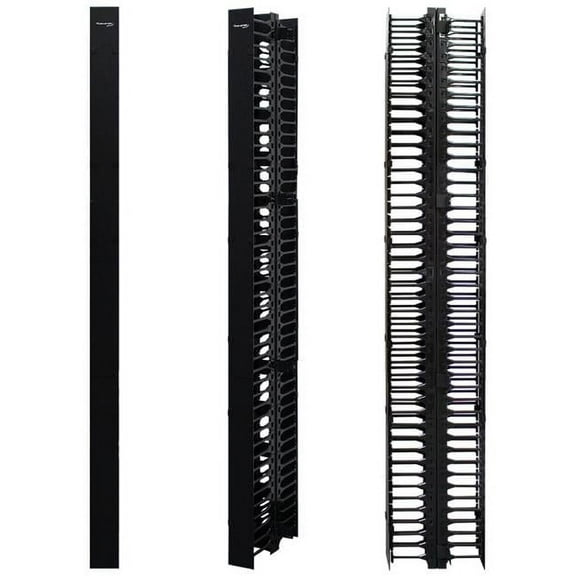Wavenet 3049-N 78 in. Plastic Double Sided Vertical Cable Manager, Black