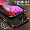 thumbnail image 4 of JTCASES for iPhone 12 No Backplane Case, 360° Full Aluminum Bumper with Lock Tempered Glass Shockproof Double Sided Protection for iPhone 12 (6.1" 2020), Red, 4 of 10