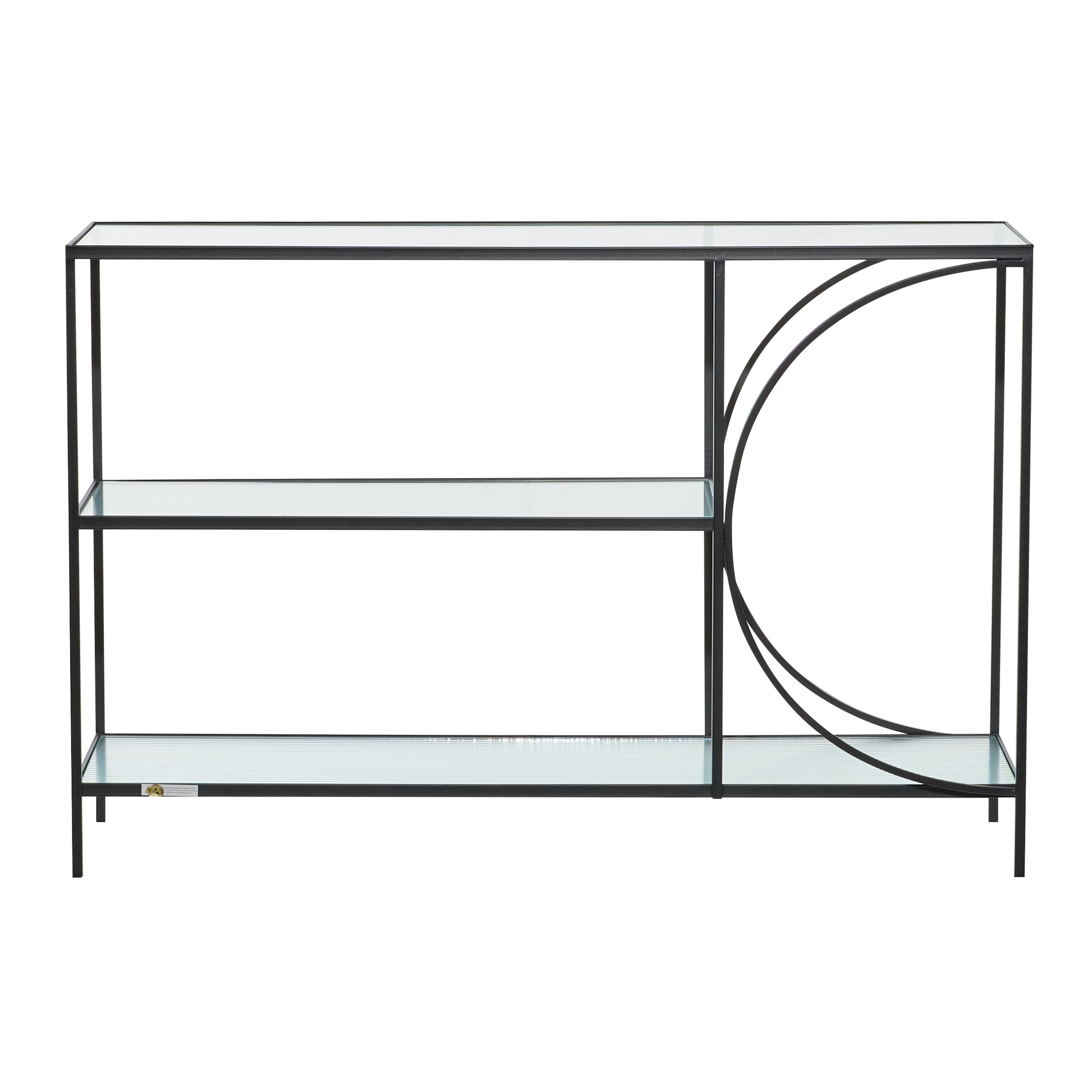 DecMode 32" x 48" Black Metal Industrial Console Table