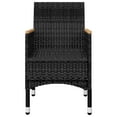 thumbnail image 5 of vidaXL 3 Piece Garden Bistro Set Poly Rattan and Tempered Glass Black, 5 of 5