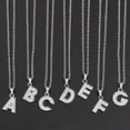 thumbnail image 5 of 4Pcs Diamond Initial Letter Necklace for Women Men Silver Alphabet Crystal Zircon Pendant Name Necklace Charms Trendy Jewelry Gift for Women, 5 of 7