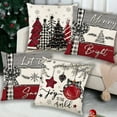 thumbnail image 5 of Fmbmuo Soft Christmas Throw Pillow Covers 18x18 Inch Beige Winter Print Decorations, Set of 4 Removable Cover Polyester Modern Pillow cases, for Christmas Holiday Decor, 5 of 5